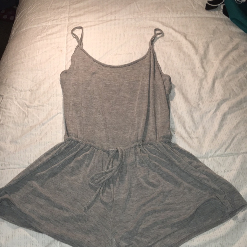 A grey tank top romper